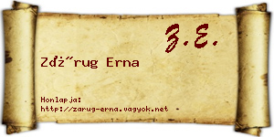 Zárug Erna névjegykártya